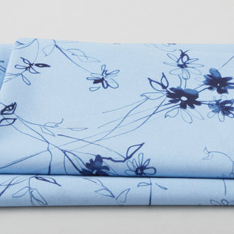 Flora Bella - Shadow Flowers Blue 2 Yard Cut
