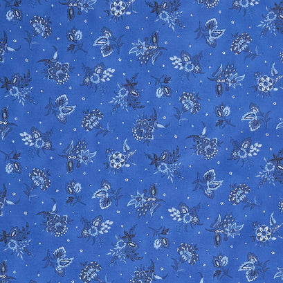 French Quarter - Medium Floral Medium Blue Yardage