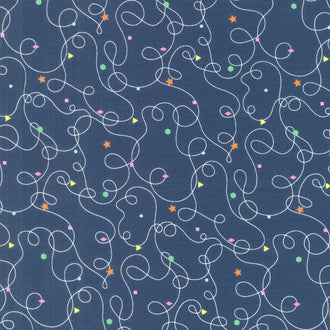 Effervescence - Squiggles Navy Yardage