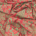 Holiday Flourish - Snow Flower - Gold ColorstoryDamask Crimson Yardage Alternative View #1