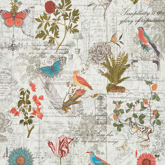 Rendezvous - Botanical Collage Porcelain Yardage