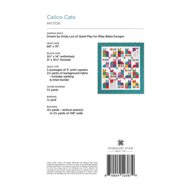 Calico Cats Quilt Pattern by Missouri Star