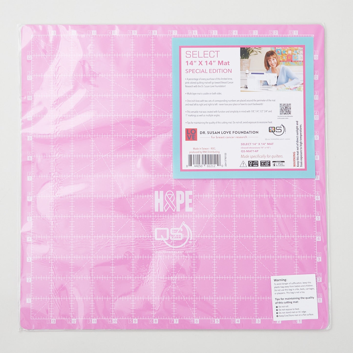 Quilters Select Pink Dual Side Cutting Mat - 14" x 14" Alternative View #1