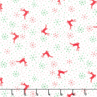 Reindeer Games - Reindeer Dots Winter White Yardage