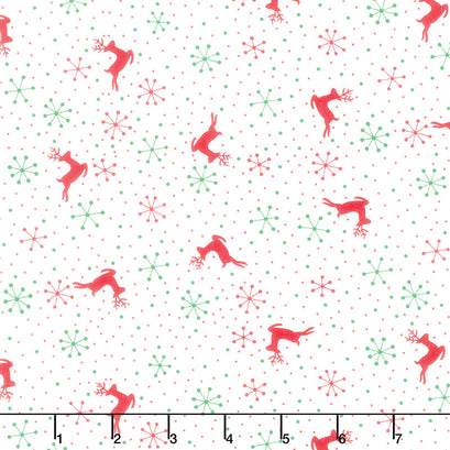 Reindeer Games - Reindeer Dots Winter White Yardage