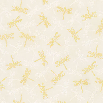 Aurelia - Dragonflies Natural Metallic Yardage