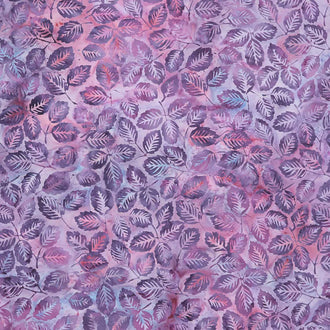 English Lavender Batiks - Leaves Purple Urchin Yardage