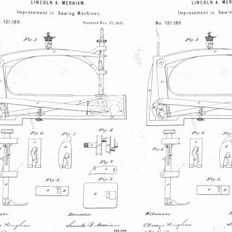 Sew Journal - Sewing Machine Patent White Yardage