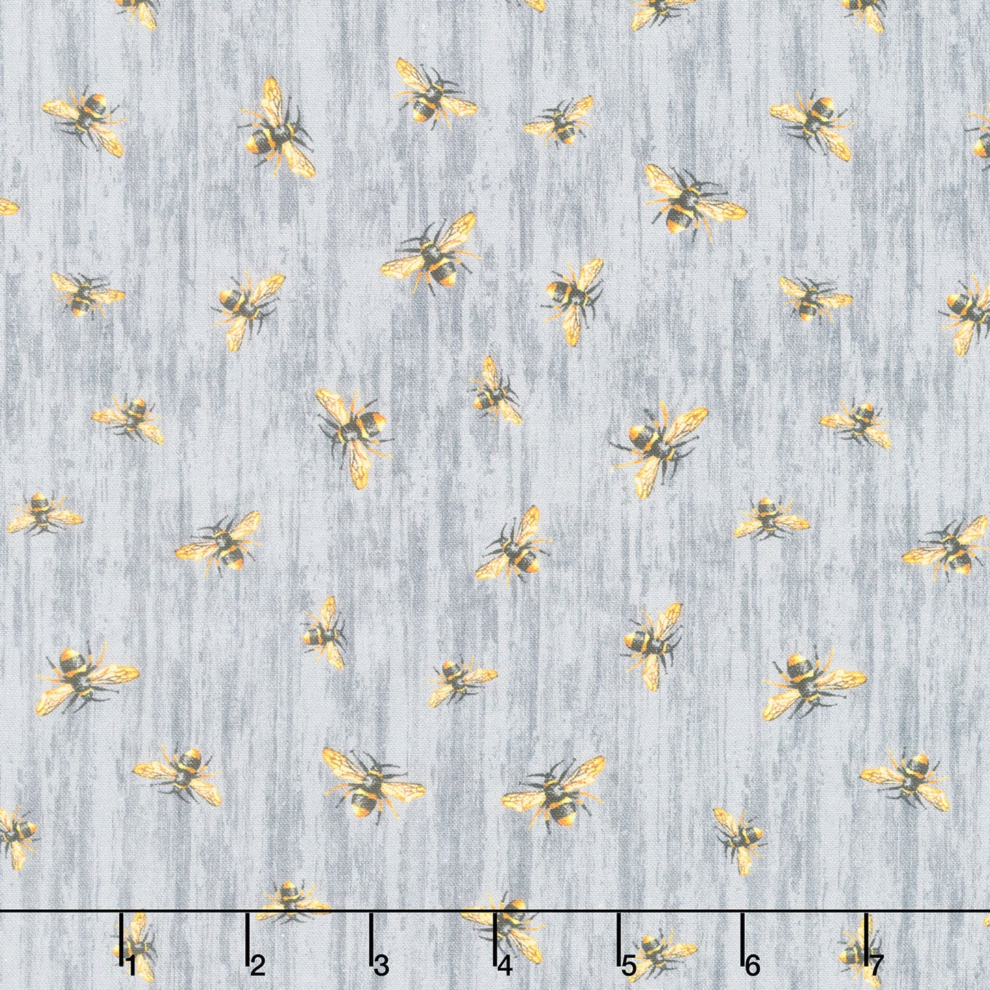 Honey Bee Farm - Flying Bees On Wood Texture Slate Yardage Primary Image