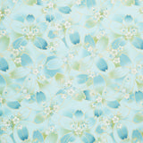 Imperial Collection - Honoka Teal Colorstory Cherry Blossoms Aqua Metallic Yardage Primary Image