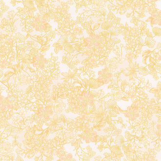 Aurelia - Flowers Natural Metallic Yardage