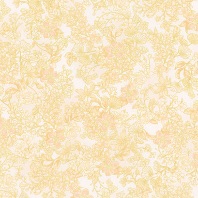Aurelia - Flowers Natural Metallic Yardage