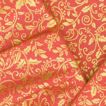 Holiday Charms - Holly Red Metallic Yardage Alternative View #1