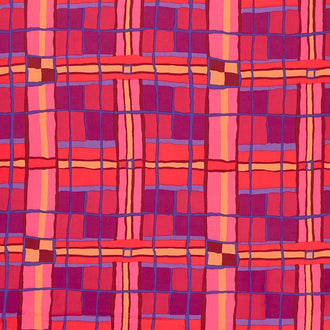 Kaffe Fassett Collective - August 2022 Warm Colorway Checkmate Pink Yardage