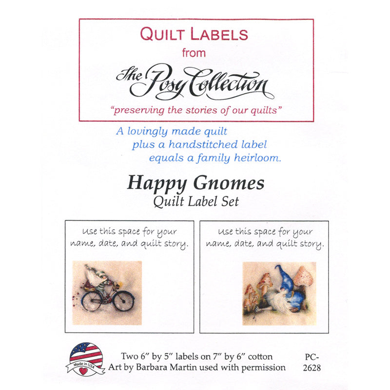 Happy Gnomes Quilt Labels Alternative View #1