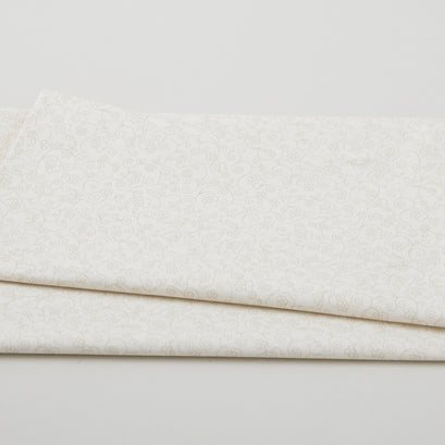 Cream & Sugar XI - Small Floral & Swirl Beige 2 Yard Cut