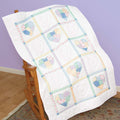 Patchwork Hearts Embroidery Lap Quilt Top