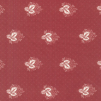 Red and White Gatherings - Leaf Spray Burgundy Yardage