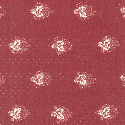 Red and White Gatherings - Leaf Spray Burgundy Yardage