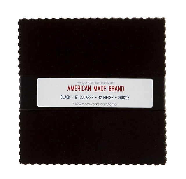 American Made Brand Cotton Solids Black Charm Pack Primary Image