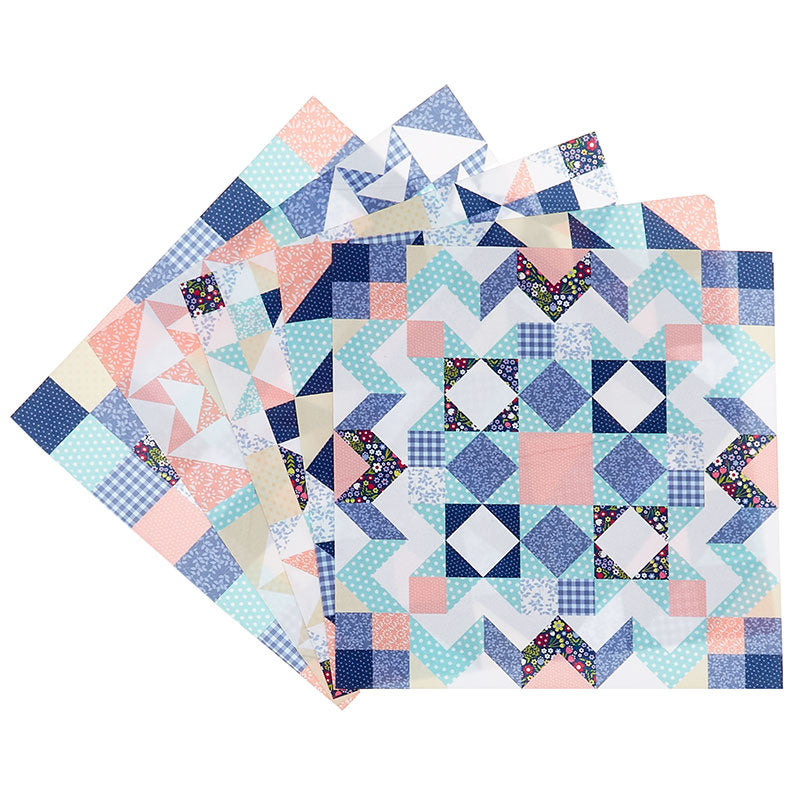 Missouri Star Iron-on Patchwork Quilt Blocks - 10" x 10" Cottagecore 5pk Alternative View #1