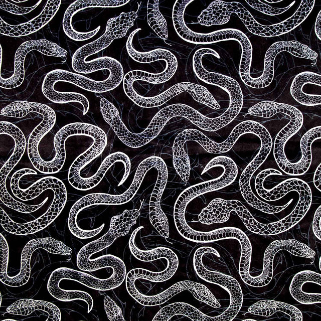 Cuddle® Prints - Slithery Snake Black Digitally Printed Yardage Primary Image