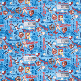 Sports - Vintage Baseball Blue Yardage