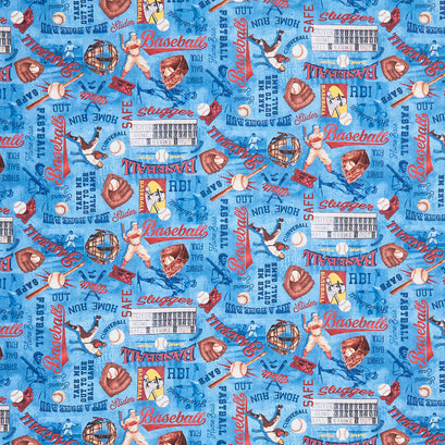 Sports - Vintage Baseball Blue Yardage