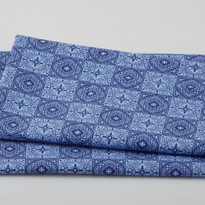 Navy Tiles One Yard Cut