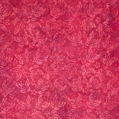 Tropical Oasis Batiks - Butterfly Red Cranberry Yardage