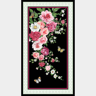 Blush - Floral Black Multi Panel