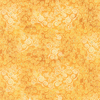 Cleo - Golden Swirls Gold Metallic Yardage
