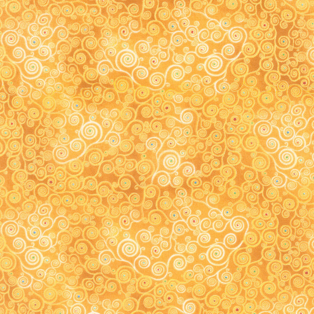 Cleo - Golden Swirls Gold Metallic Yardage Primary Image