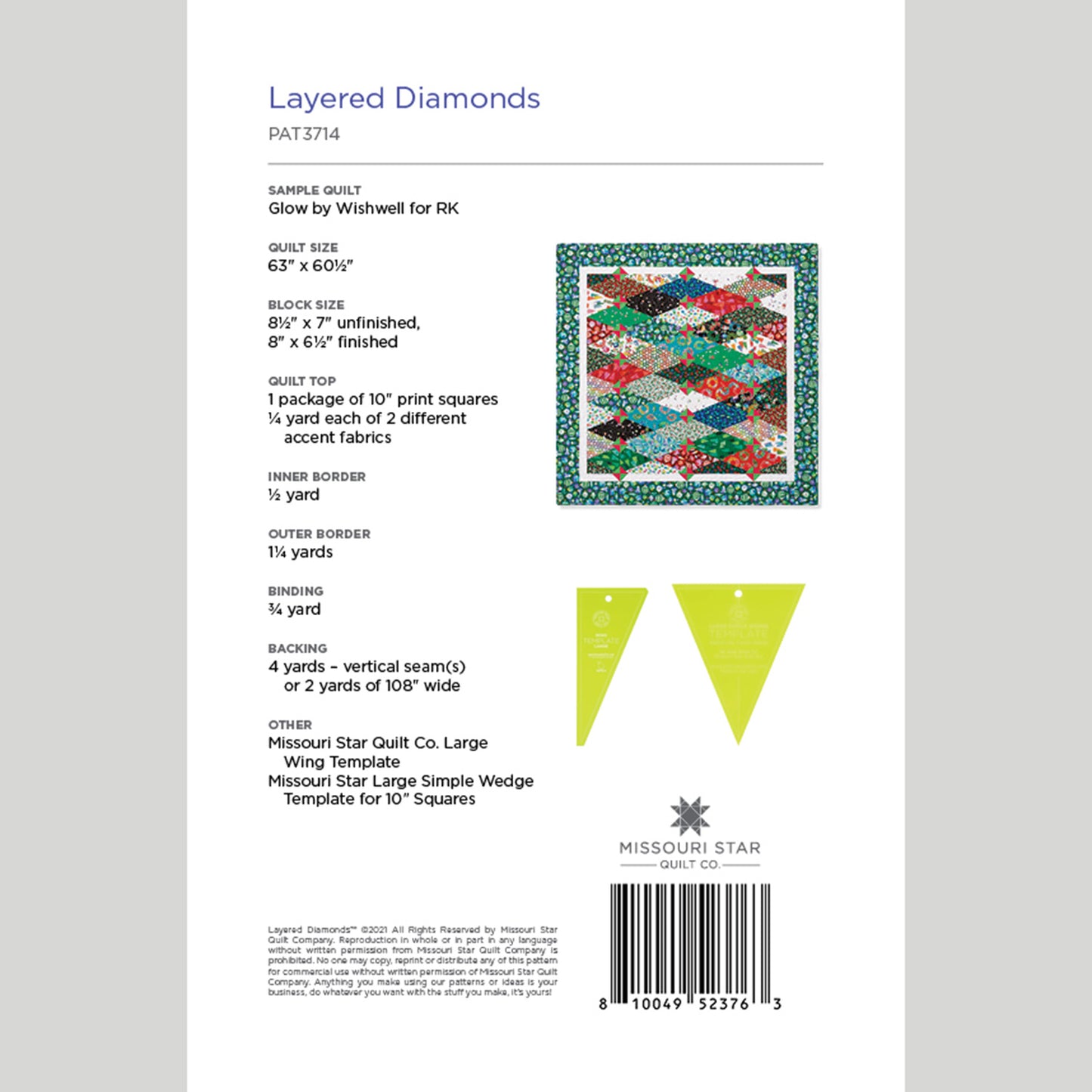 Digital Download - Layered Diamonds Quilt Pattern by Missouri Star Alternative View #1
