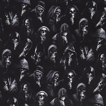 Wicked - Silent Skeleton With a Hoodie Black Yardage