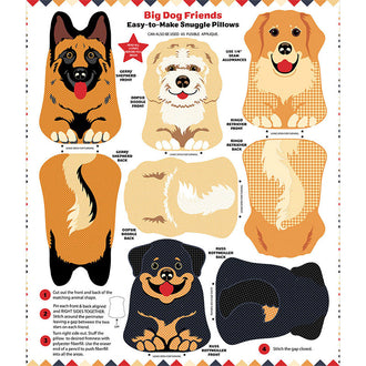 Snuggle Pillow II - Big Dogs Pillow Panel