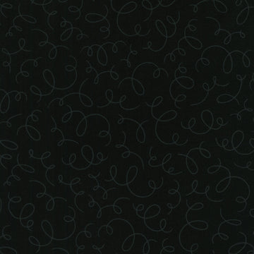 Solitaire Black - Ribbons Black Yardage Primary Image