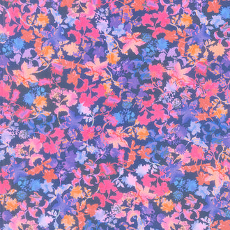 Leaflet - Flowers Navy Yardage