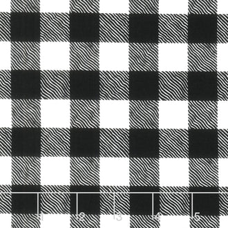 White as Snow - Buffalo Plaid Black Yardage