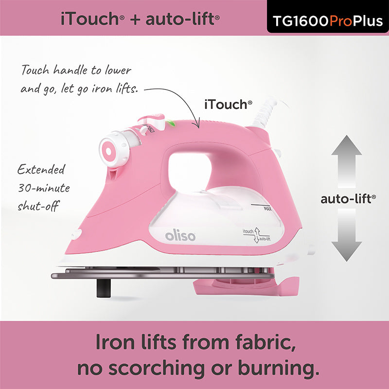 Oliso® TG1600Pro+ Smart Iron® - Pink Alternative View #1