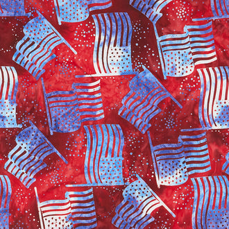 Artisan Batiks - Liberty - Flags Scarlet Yardage