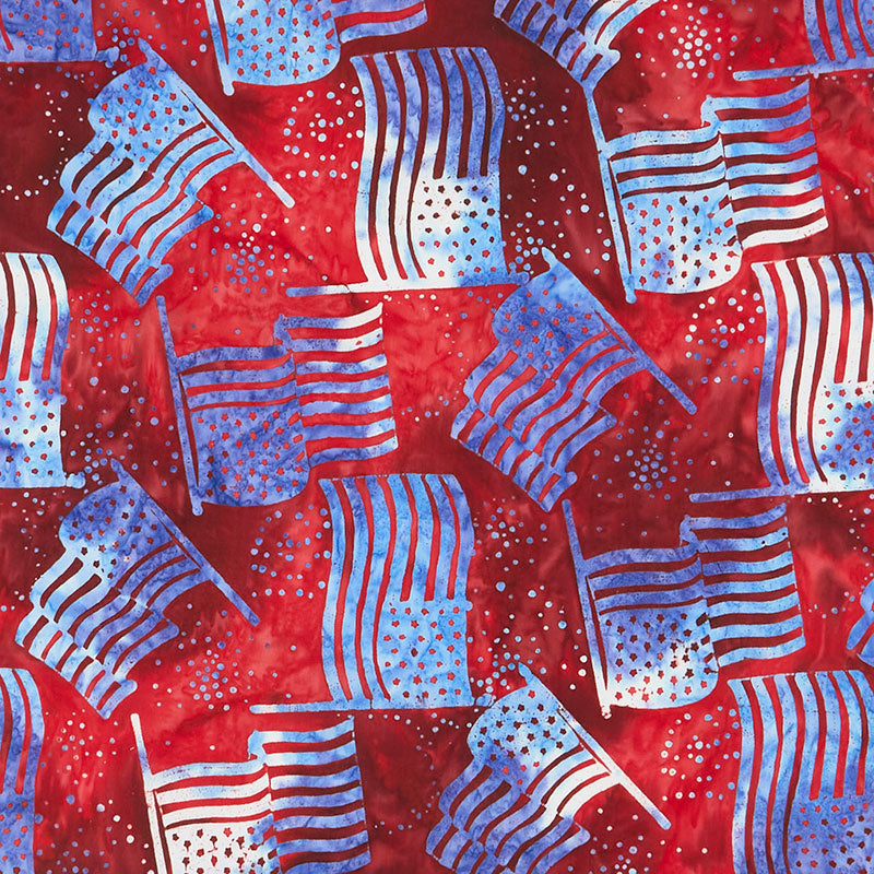 Artisan Batiks - Liberty - Flags Scarlet Yardage Primary Image