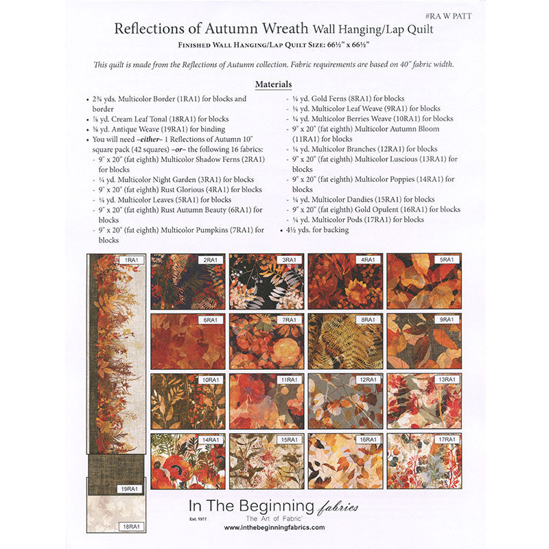 Reflections of Autumn Wreath Wall Hanging Pattern Alternative View #1
