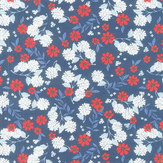 Land of the Brave - Floral Navy Yardage