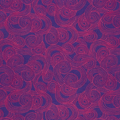 Bright World - Spirals Ultraviolet Yardage