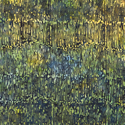 River Walk Batiks - Horizontal Lines with Dots Blue Ocean Yardage