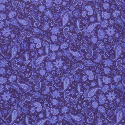 Pansy Paradise - Pansy Paisley Purple Yardage