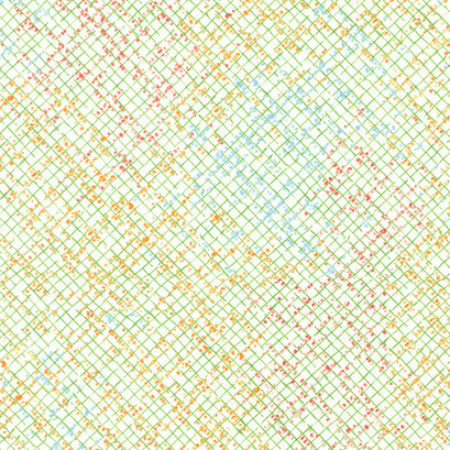 Wild Blossoms - Blotted Graph Paper Cream Yardage