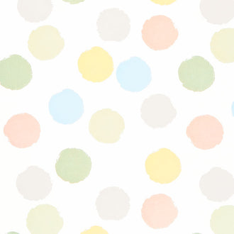 D is for Dream - Large Polka Dot White Multi Yardage