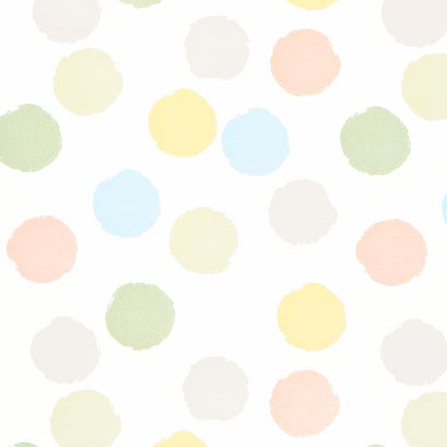D is for Dream - Large Polka Dot White Multi Yardage